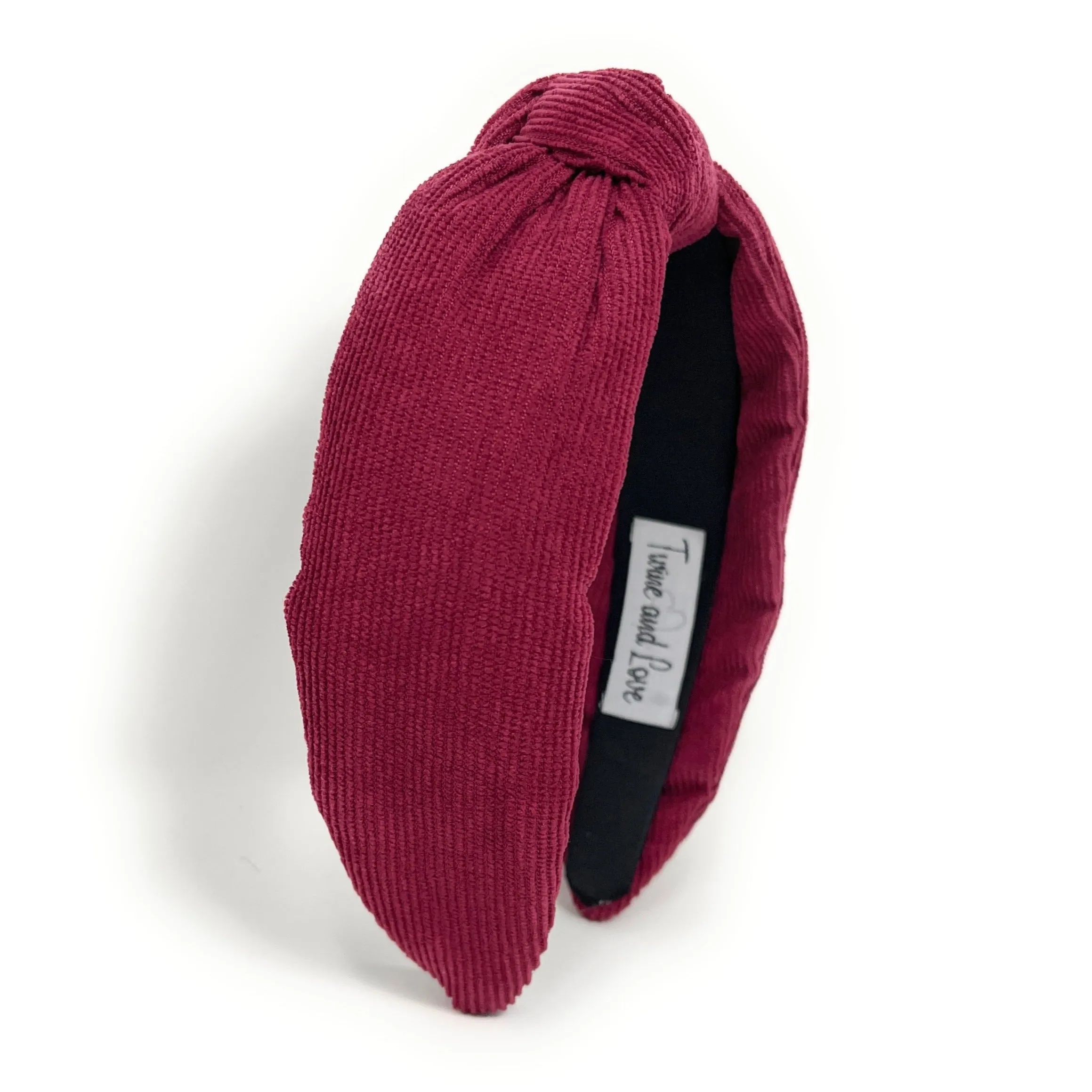 Wine Corduroy Knotted Headband