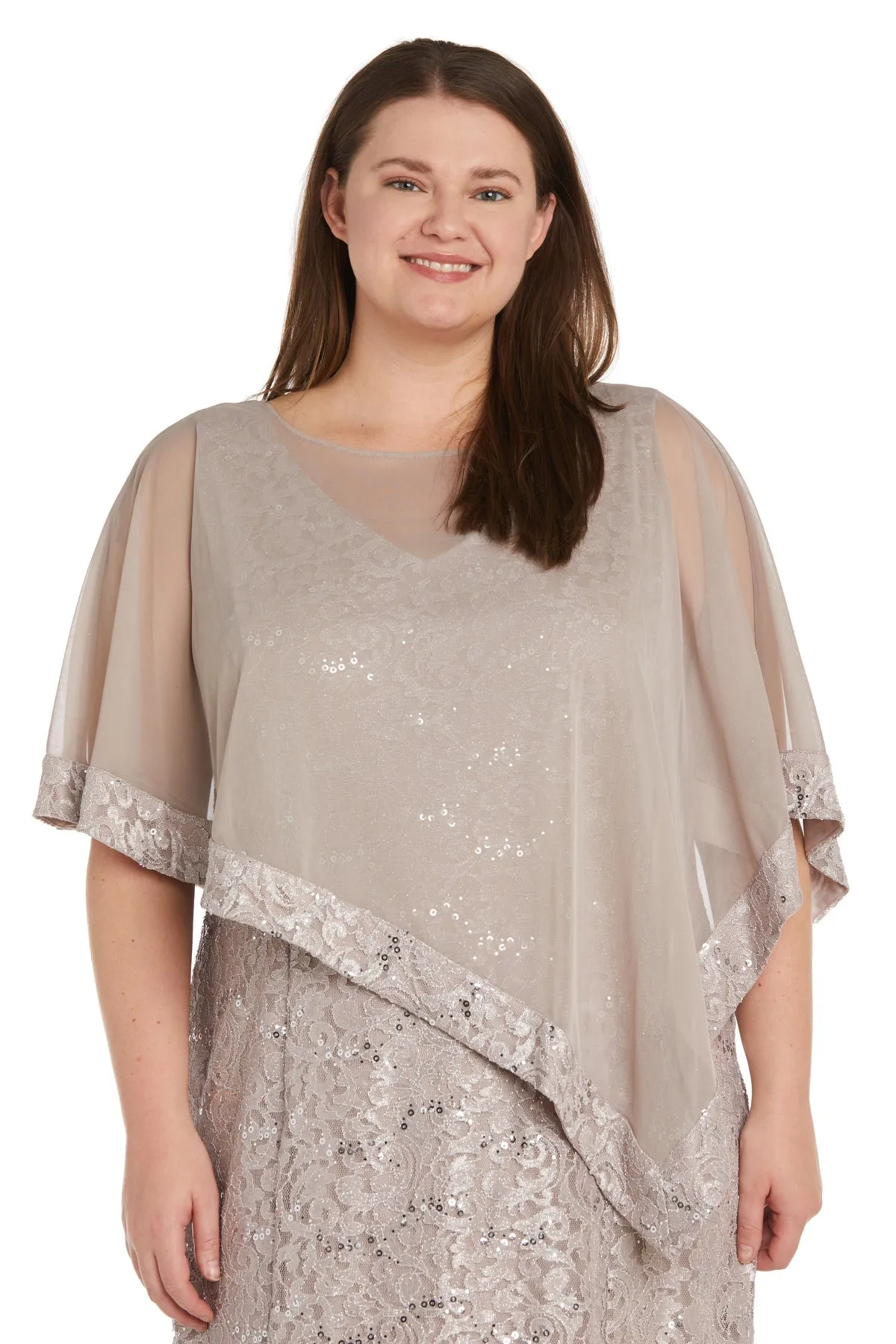 Women Plus Size Unique Asymmetrical Lace Poncho Dress