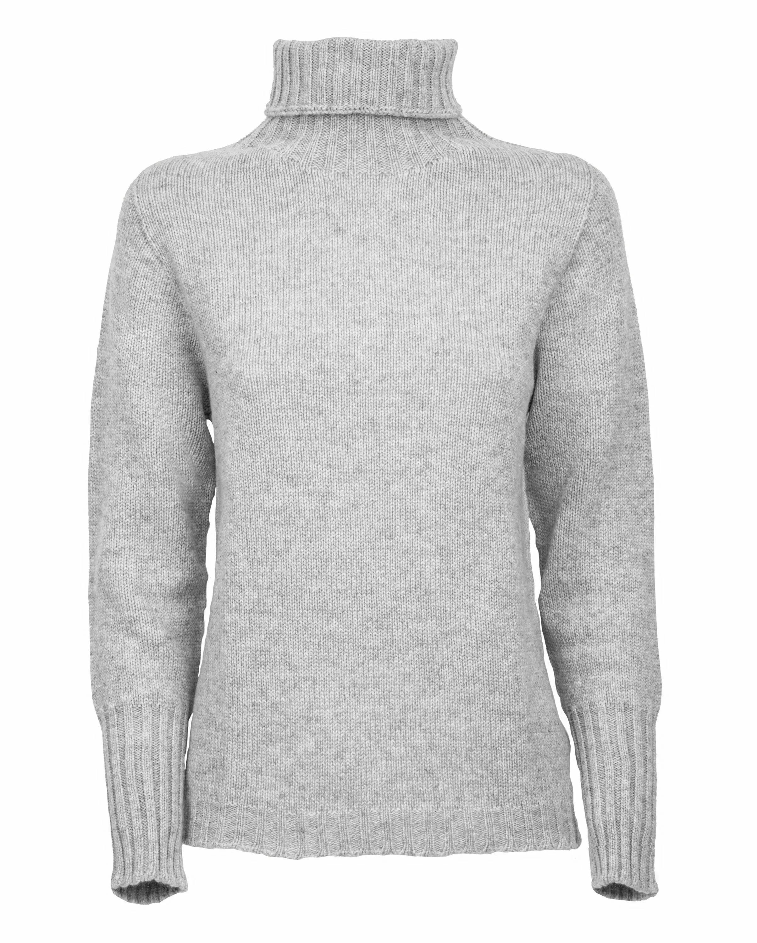 Women's Classic Cashmere Turtleneck Sweater Light Gray