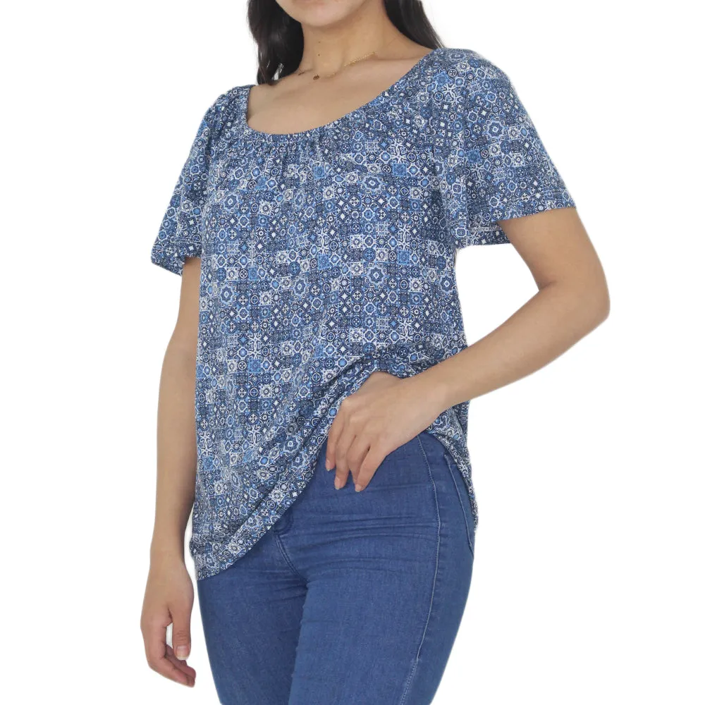 Women's Off Shoulder Top,Blue