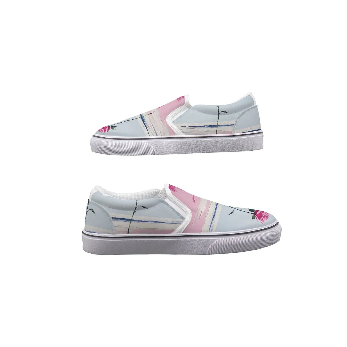 Women's Slip On Sneakers  249 pink rose, print