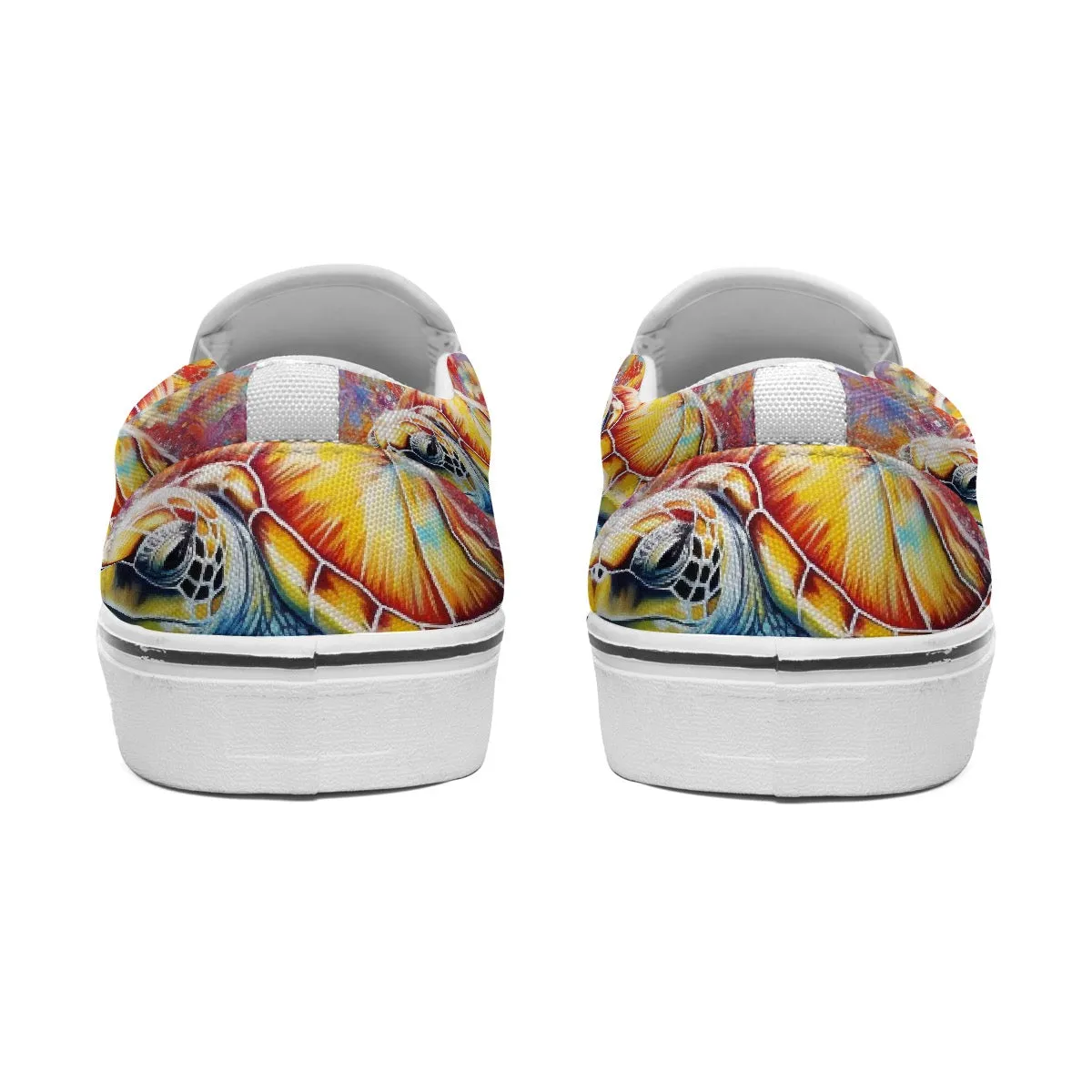 Women's Slip On Sneakers colorful turtle print