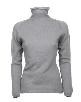 Women's Ultralight Cashmere Raglan Turtleneck Melange Gray