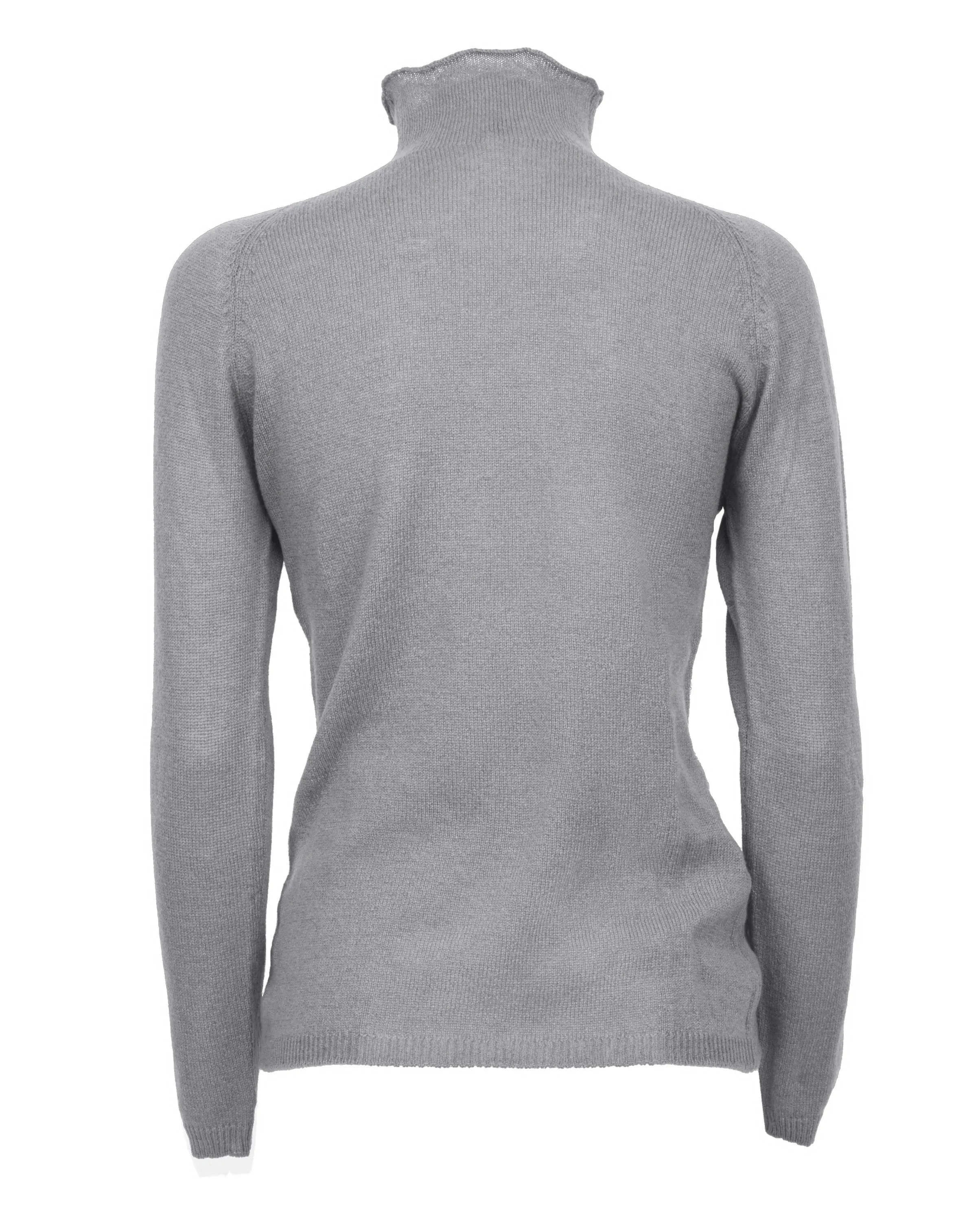 Women's Ultralight Cashmere Raglan Turtleneck Melange Gray