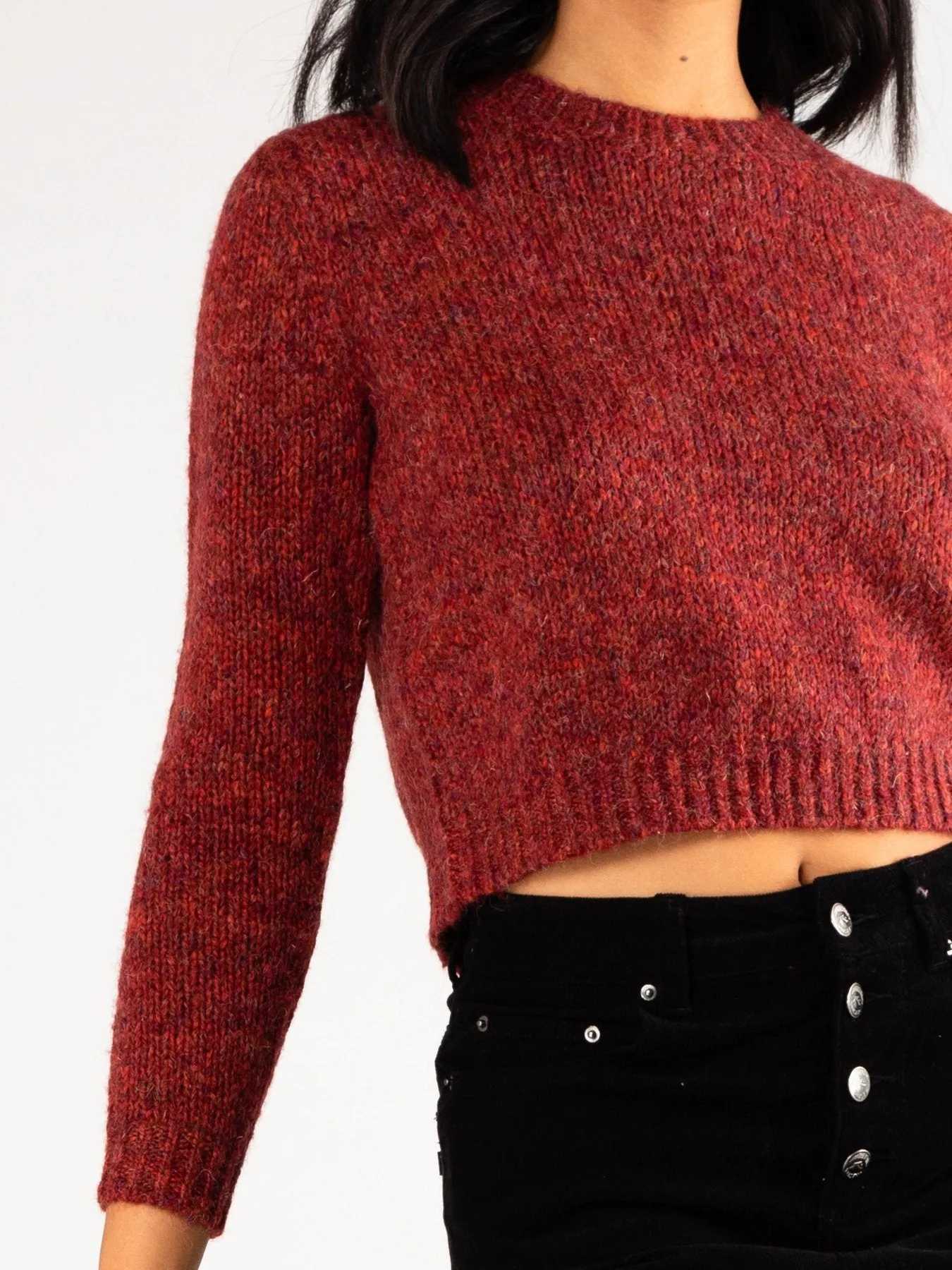 Woodstock Crew Neck Knit - Ruby Wine