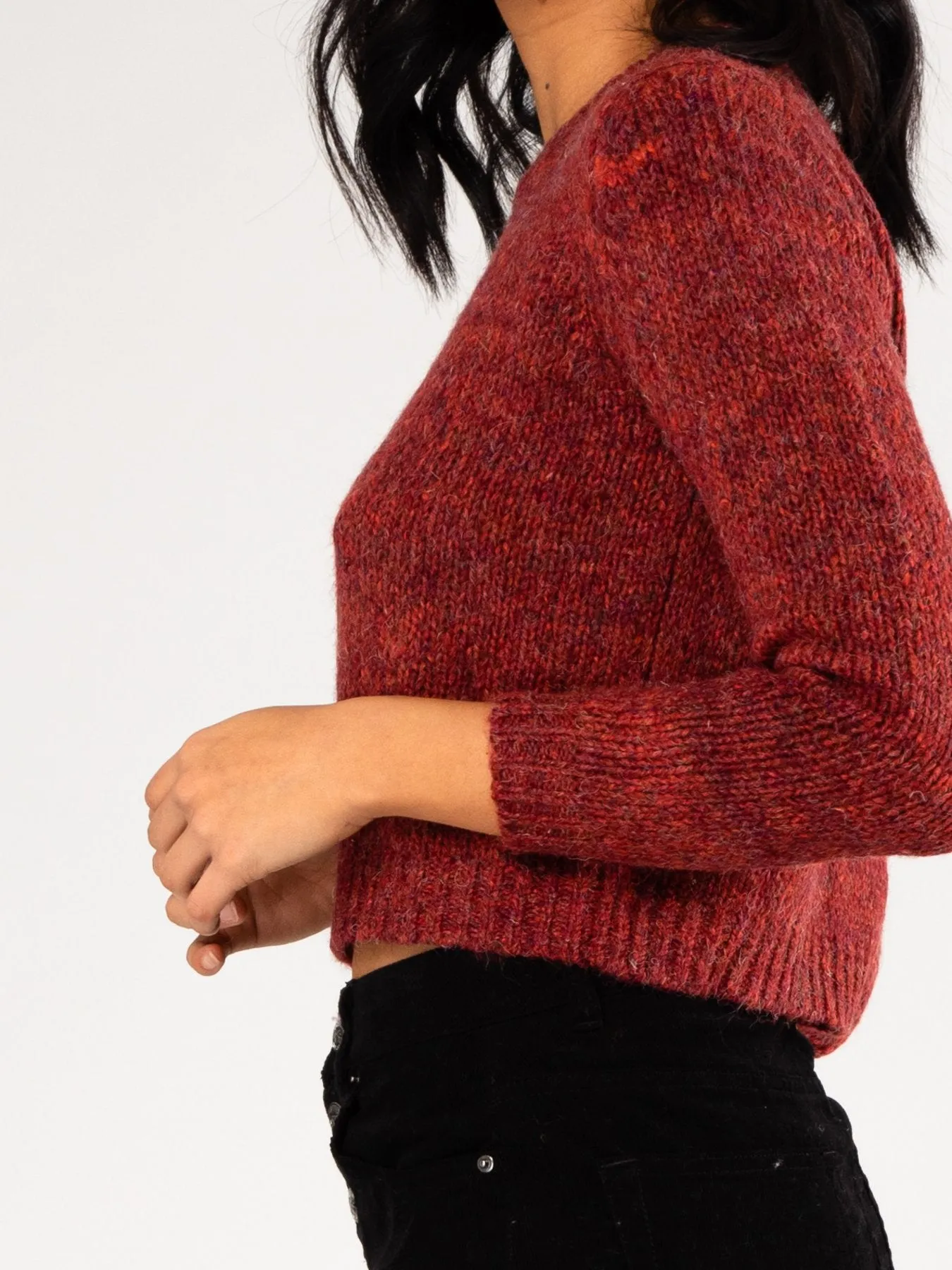 Woodstock Crew Neck Knit - Ruby Wine