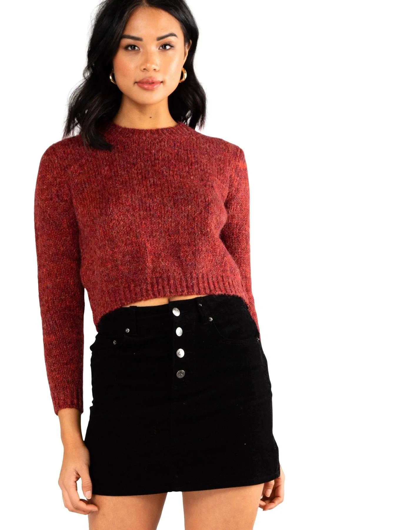 Woodstock Crew Neck Knit - Ruby Wine