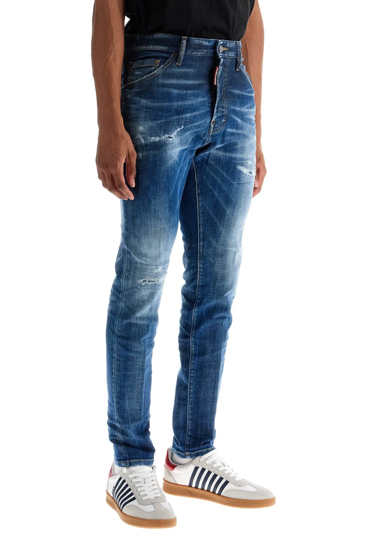 Worn Effect Denim Jeans