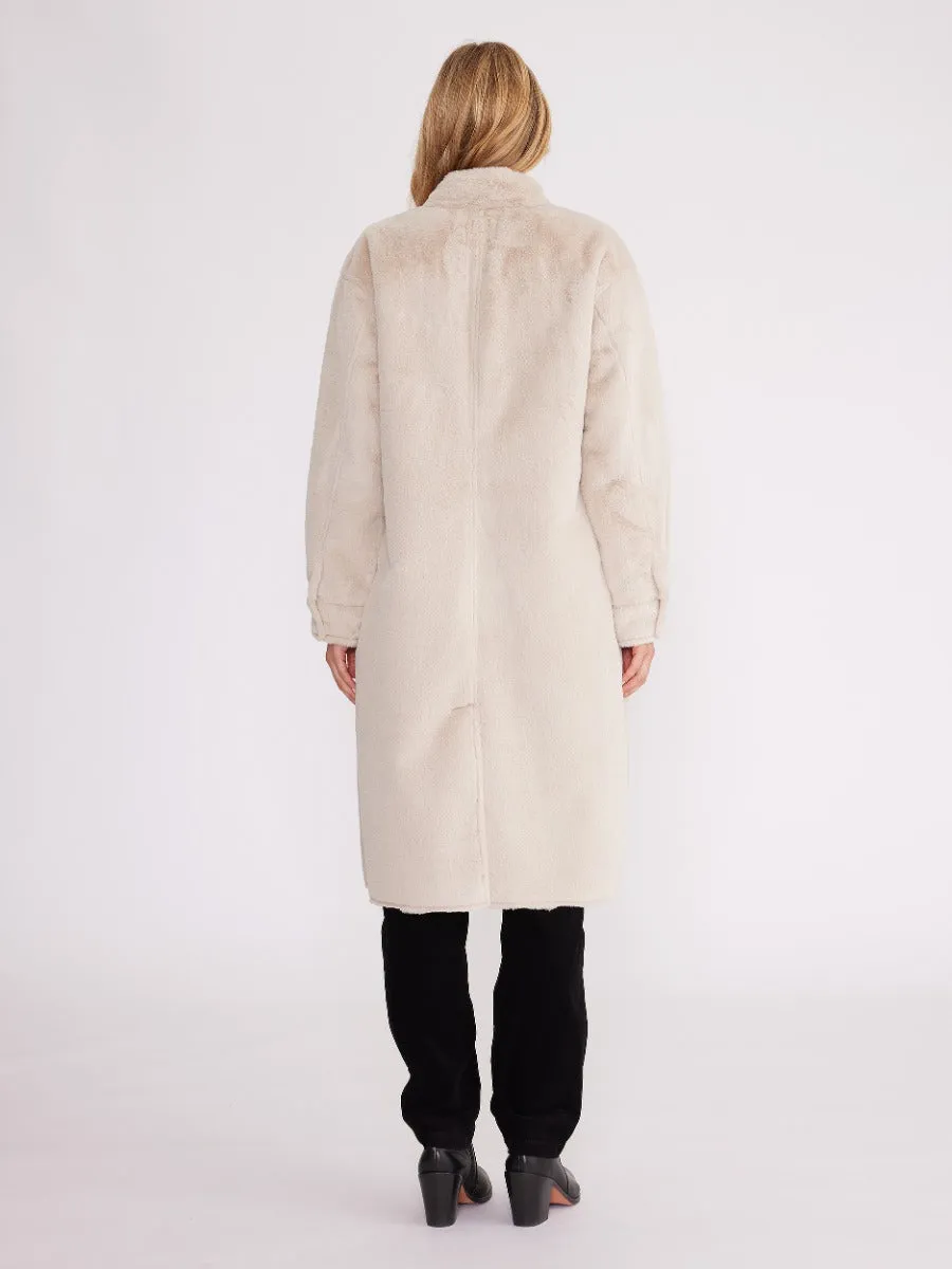 Yarra Trail Faux Fur Bonded Coat Almond | YT6185