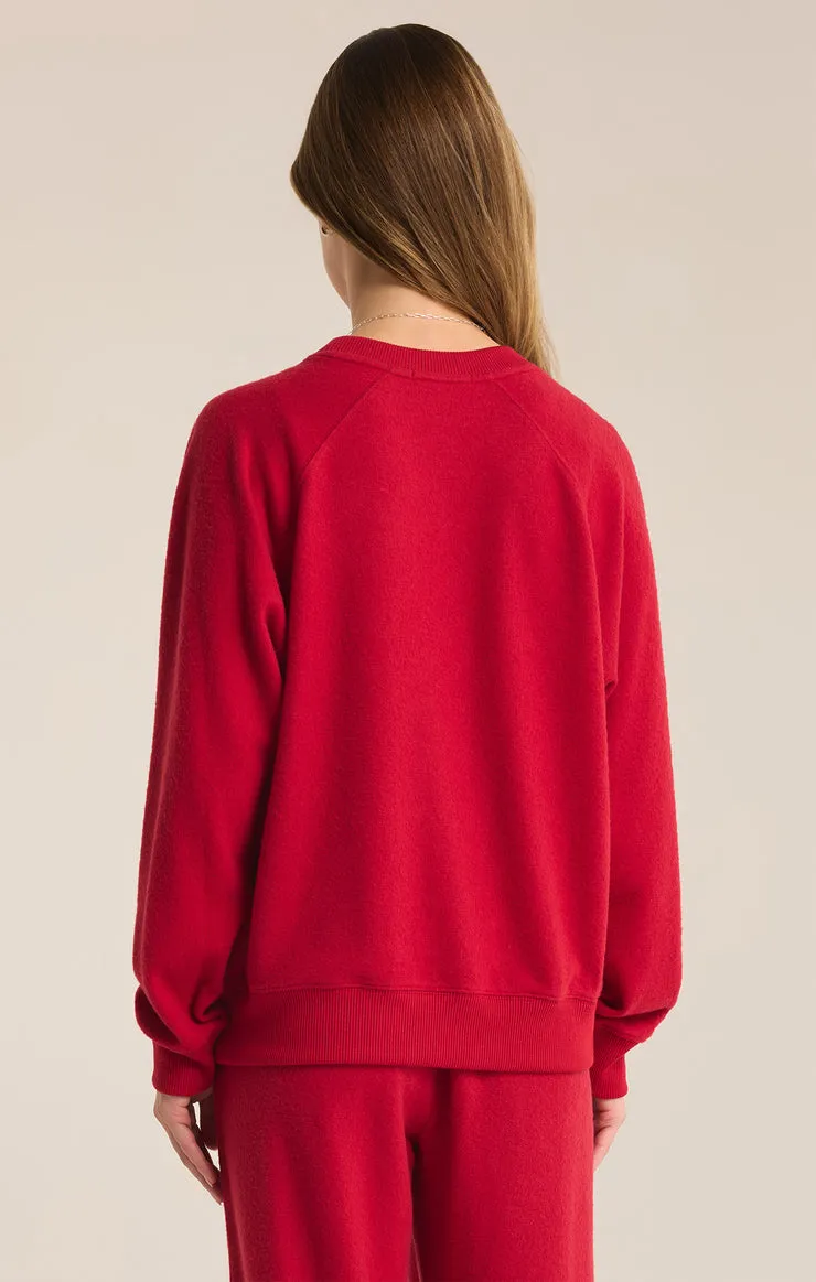 Z-Supply Merry Cozy Knit Top - HAUTE RED