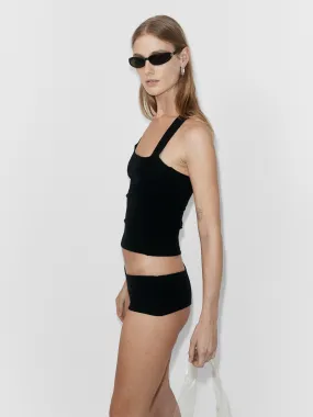 ZIAH Asymmetric Racer Slip Top Black